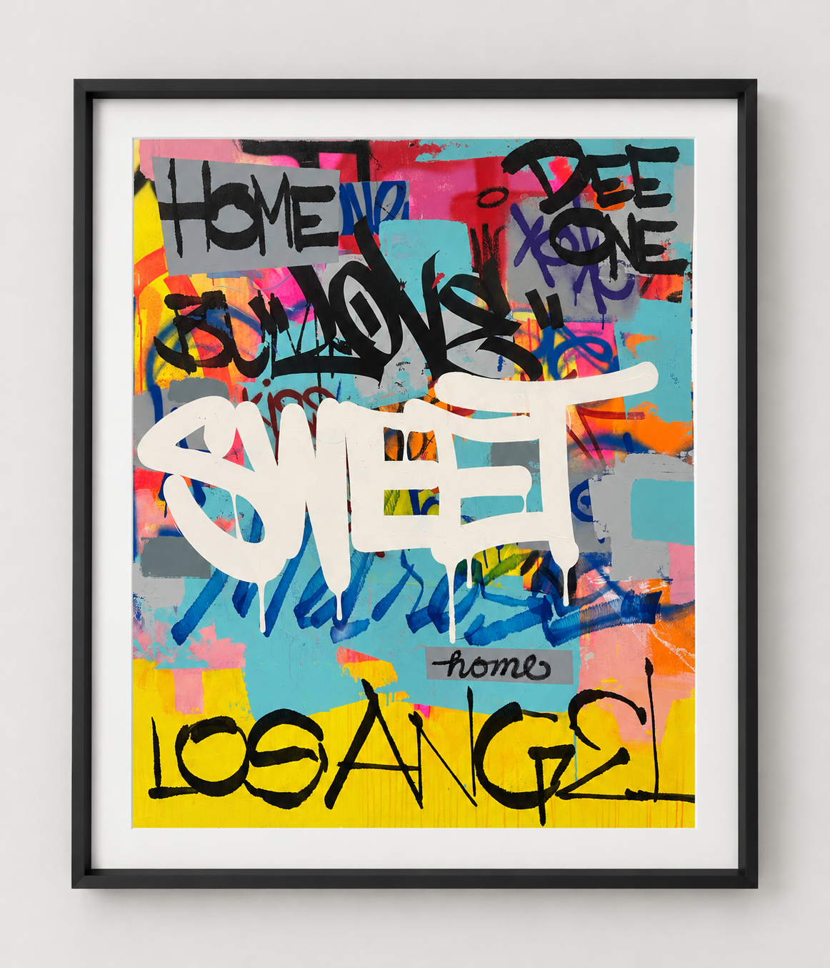 Home Sweet Home black shadow-box framed print mockup