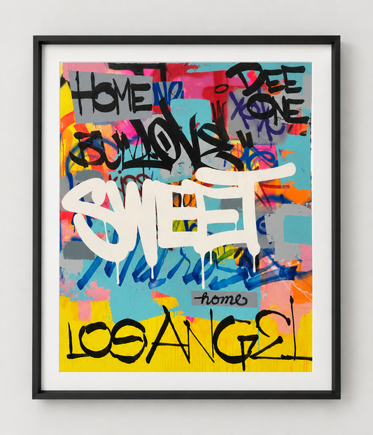 Home Sweet Home black shadow-box framed print mockup